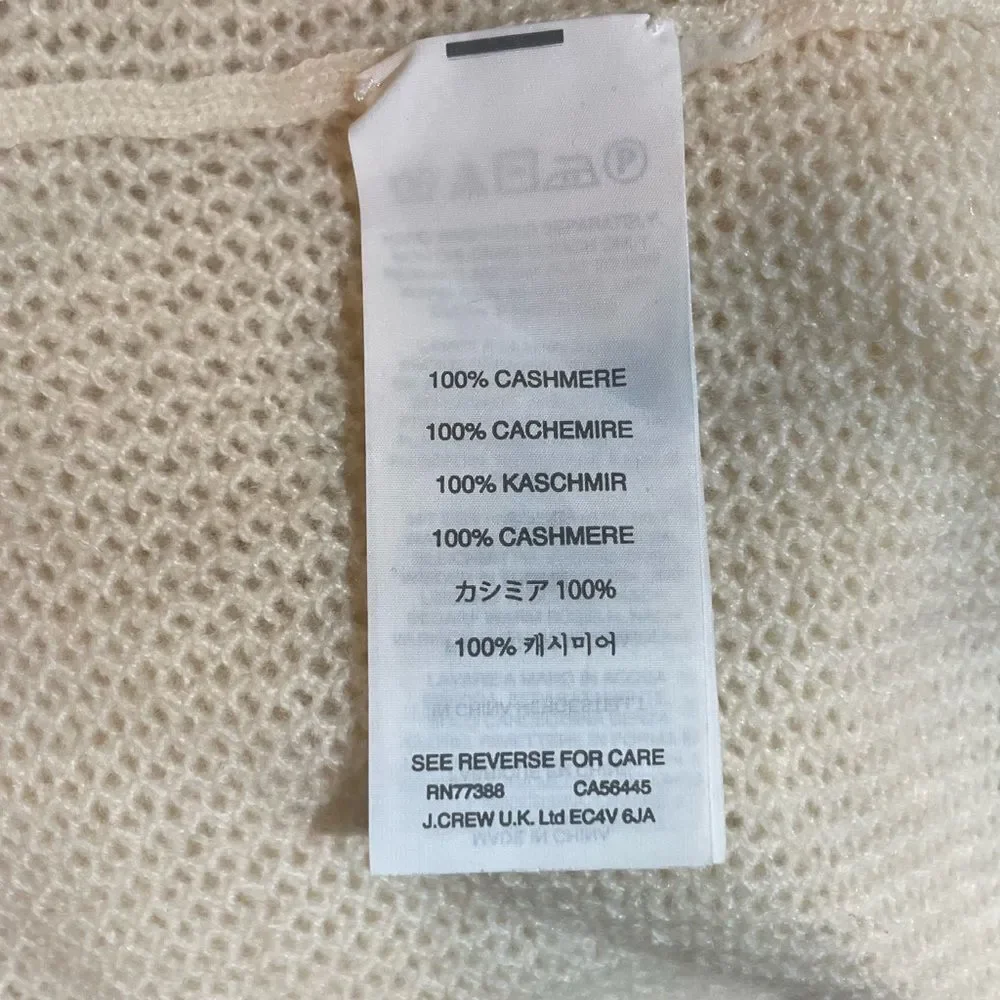 J Crew Collection Italian Cashmere Cream colored Sweater Size Medium